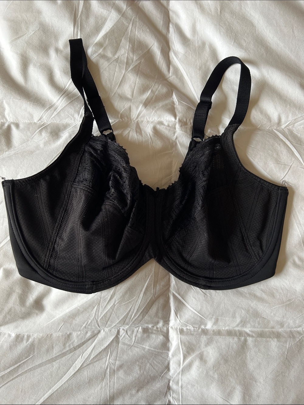 Lilyette Black Lace-Detail Full Support Bra